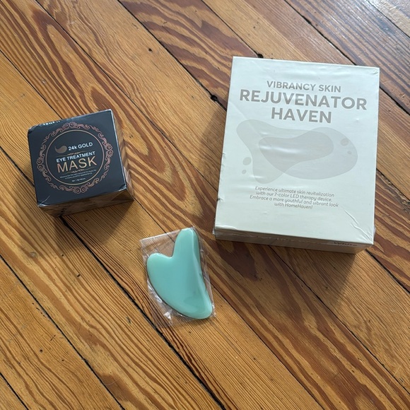 LED therapy facial device & 24k gold eye mask